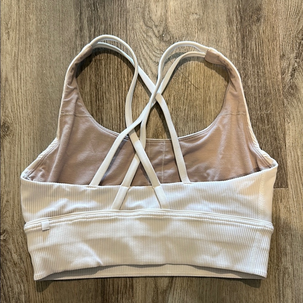 Lululemon White Ribbed Sports Bra - Picture 2 of 3